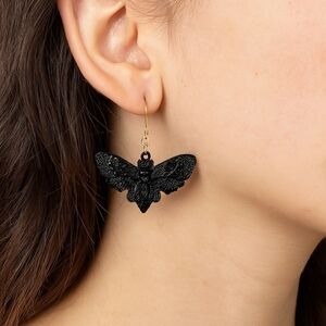 Gothic Death-head Hawkmoth Dangle Earrings